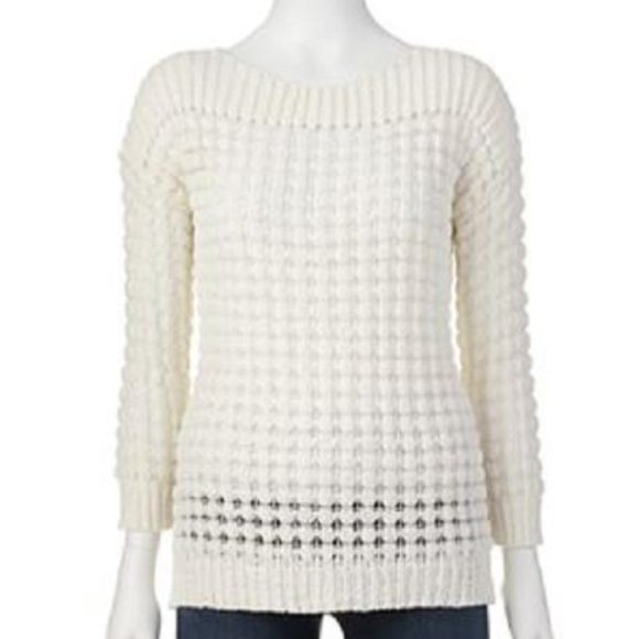 Apt. 9 Ivory Open-Stitch Sweater - Picture 5 of 5
